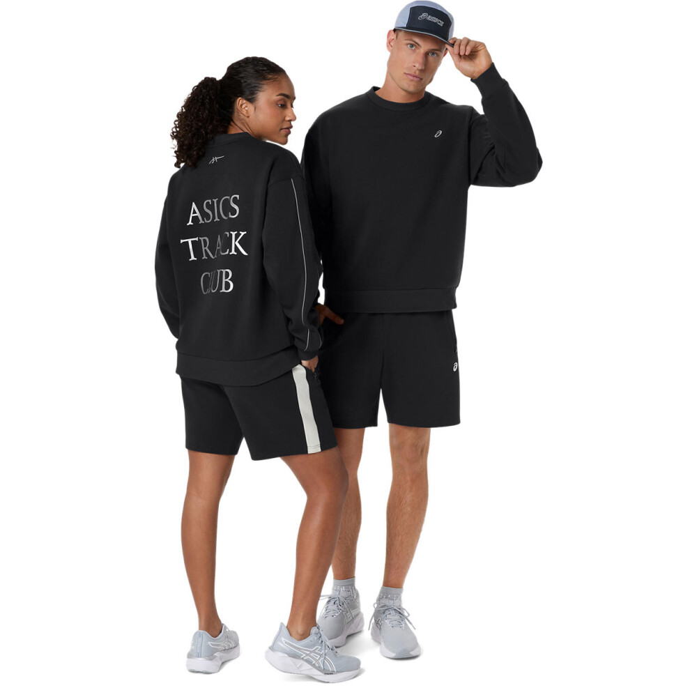 Polera Training Asics Track Club Heritage Crew-Neck Top C Un Performance Black