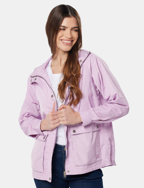 CAMPERA DE NYLON CON CAPUCHA Lila