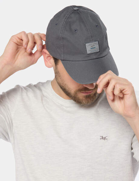 GORRO VISERA DE LONA CON PARCHE Gris