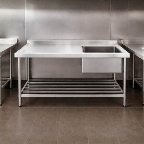 Mesada de Lavado 1 Pileta con Estante 140 x 60 cm Acero Inoxidable Mesada de Lavado 1 Pileta con Estante 140 x 60 cm Acero Inoxidable