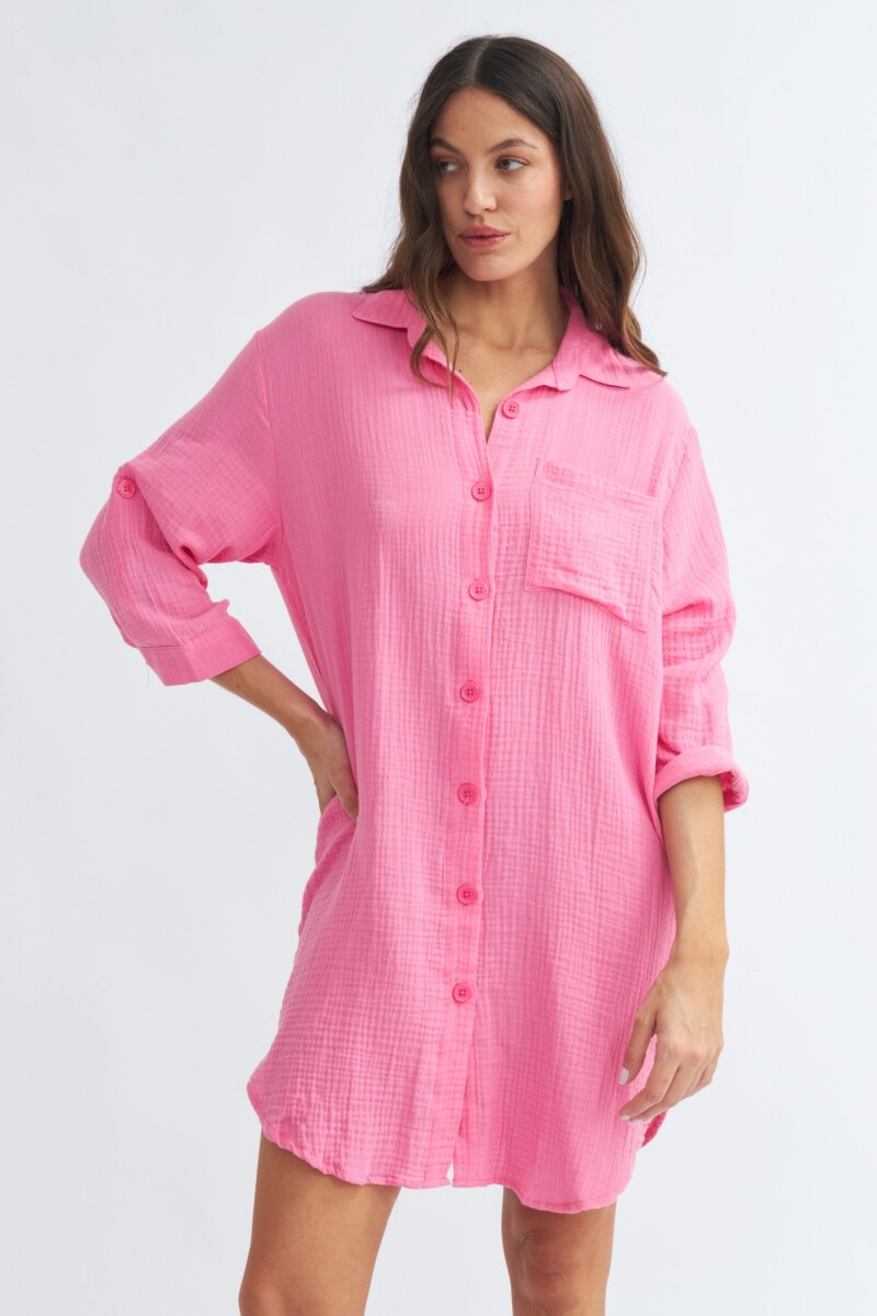 Camisa mangas 3/4 FUCSIA