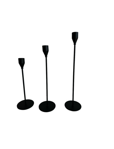 SET 3 CANDELABRO 8x23/28/33CM CON PUNTA NEGRA SET 3 CANDELABRO 8x23/28/33CM CON PUNTA NEGRA
