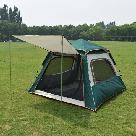 Carpa automática para 4 personas con ventanas Verde