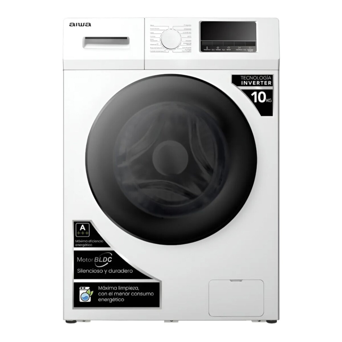 Lavarropas Automático Inverter Aiwa 10kg Frontal - Blanco 