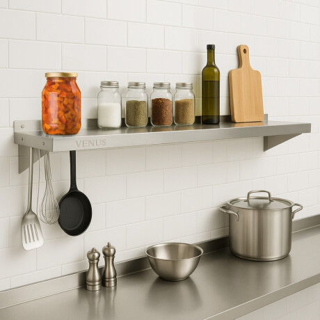 Estante Mural de Acero Inoxidable 90 cm Estante Mural de Acero Inoxidable 90 cm