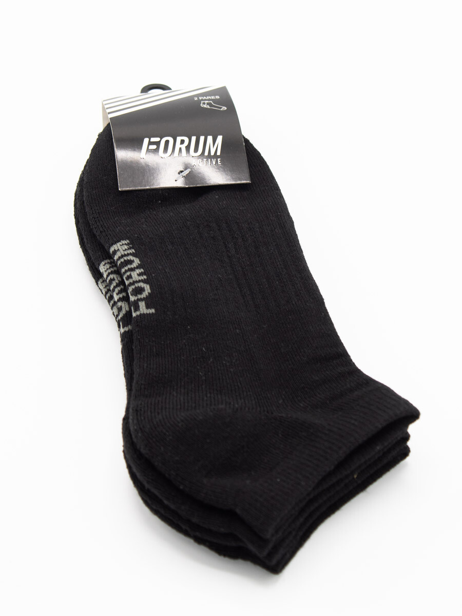 Zoquete Corto Talon Pack x 2 Pares - Negro 