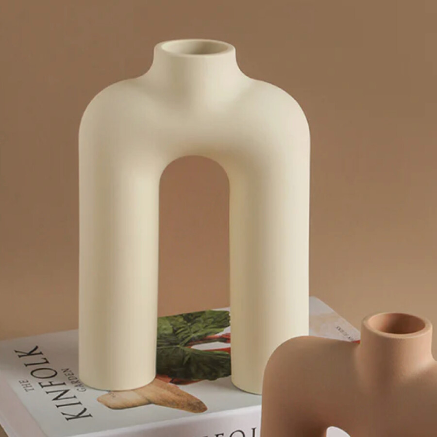 Jarrón Deco Teo Beige