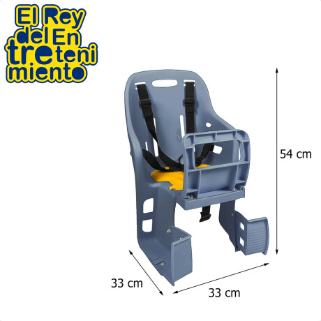 Silla Asiento Trasero P/ Bicicleta Bebe Niño Cinturón Gris