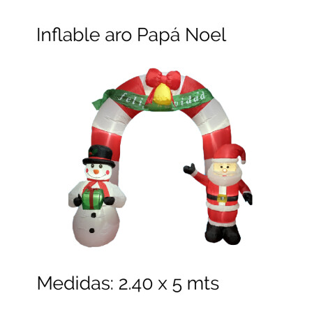 Inflable Aro Papa Noel Y Muñeco De Nieve Decorado 2 X 2,4mt Unica