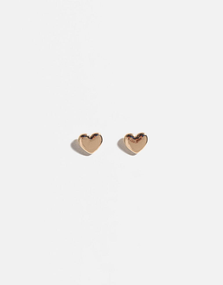 Aros Pasantes Metal Aros De Corazón - Dorado