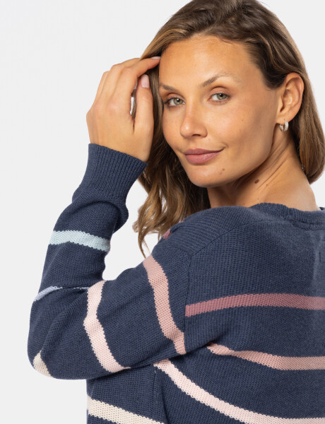 BUZO TEJIDO RAYADO Azul