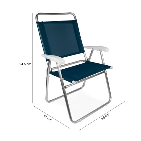 Reposera Silla Alta Plegable en Aluminio Mor Master Plus Azul Marino
