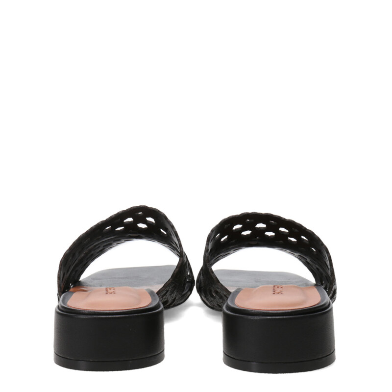 Sandalias de Mujer Bottero Cuero Calado Negro