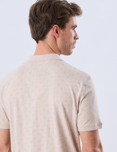 REMERA POLO ESTAMPADA JERSEY Beige