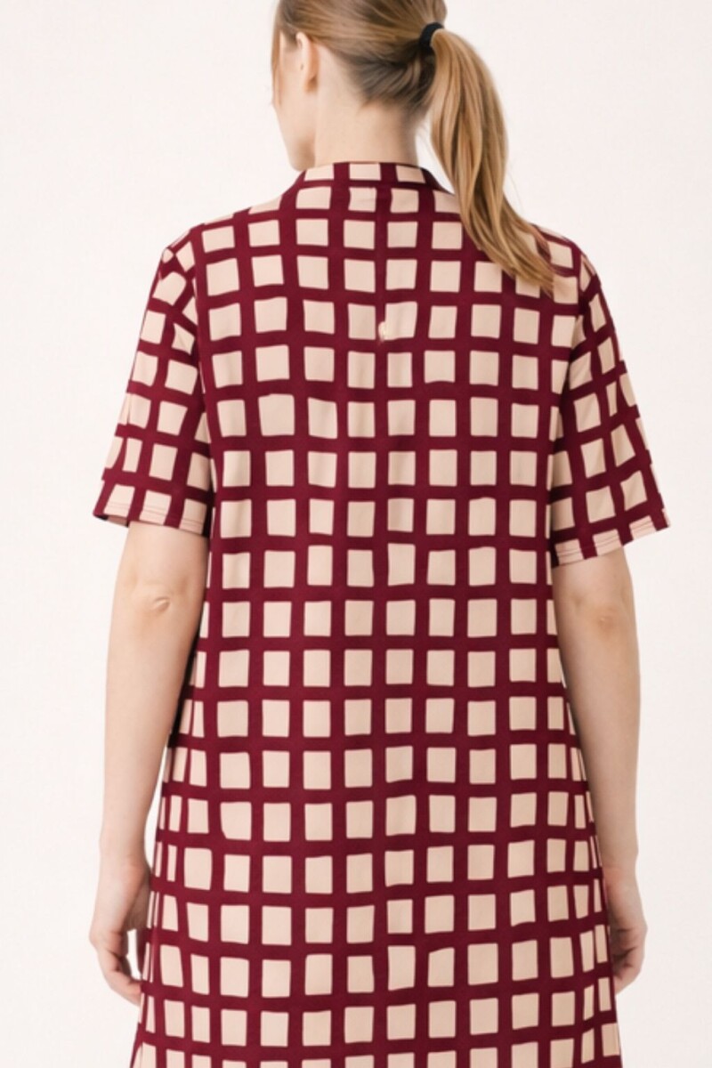 Camisa Maternal Pupa – Viscosa suave con bolsillos prácticos Estampa Borgoña