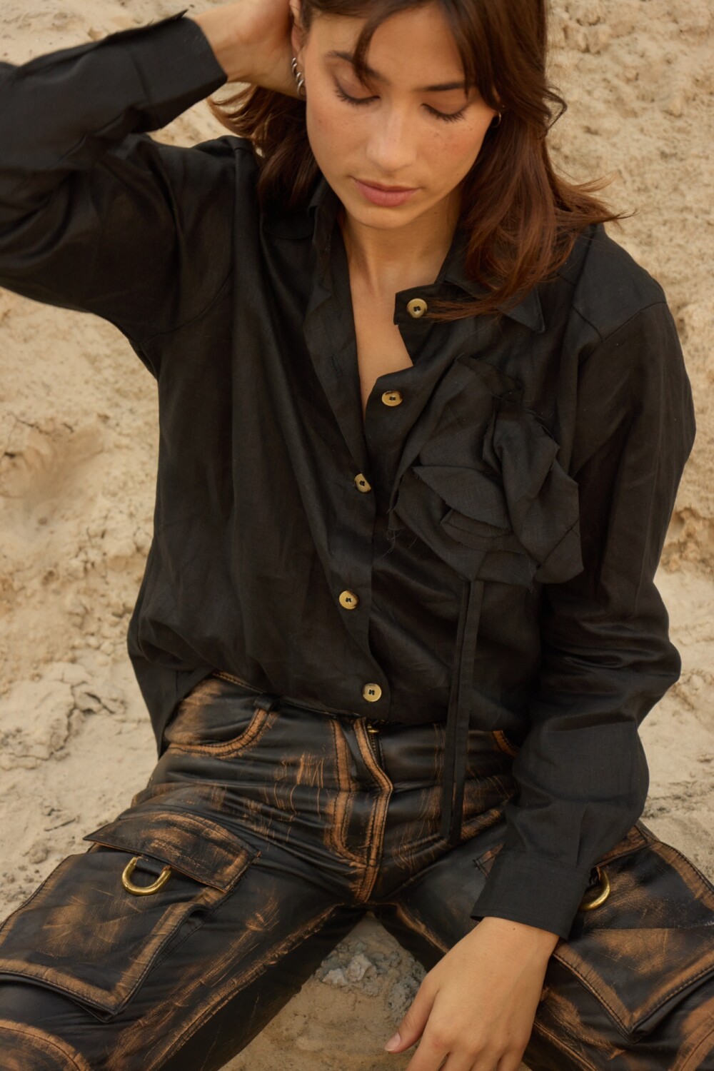 Rosette Shirt Negro