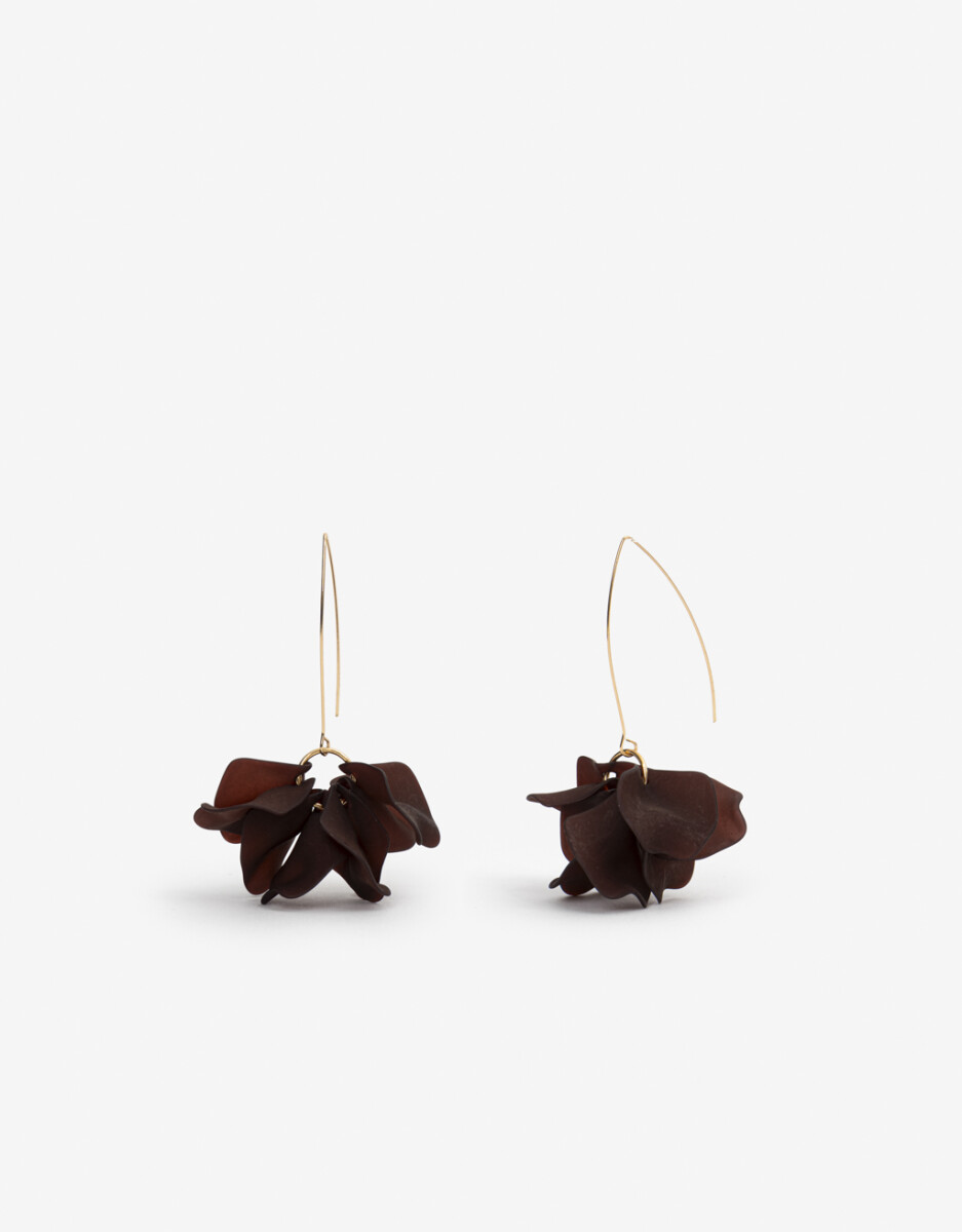 Aros Colgantes Flor Resina 