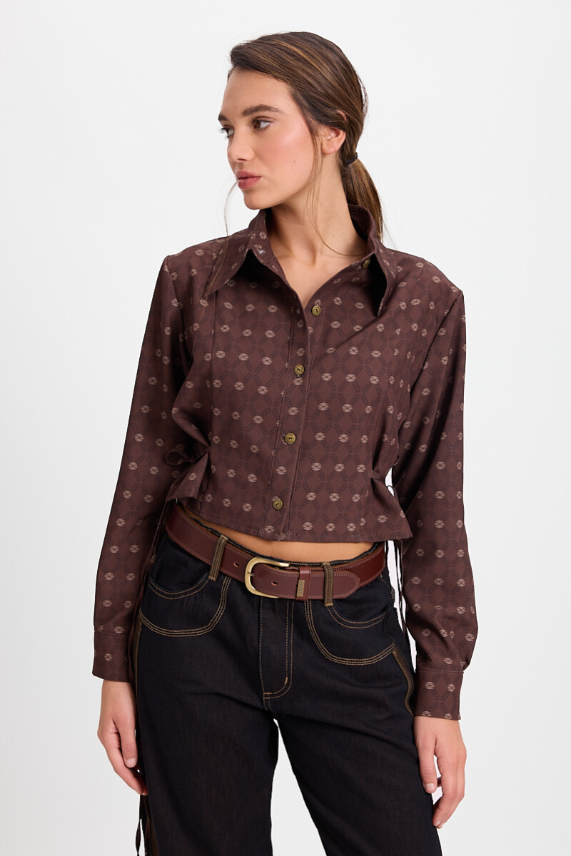 Camisa Corset Marron