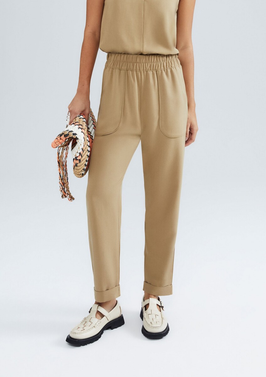 CALZA DE CINTURA ALTA - BEIGE 