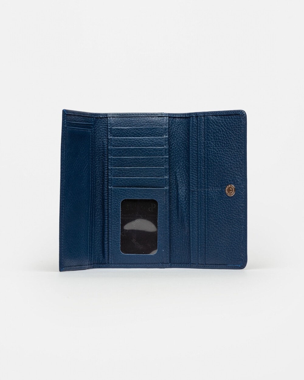 Billetera Mia En Cuero Graneado Azul