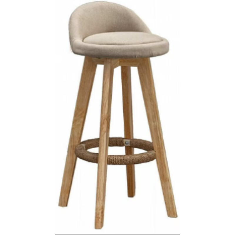 Banqueta de Madera Tapizada con Asiento de Tela Banqueta de Madera Tapizada con Asiento de Tela