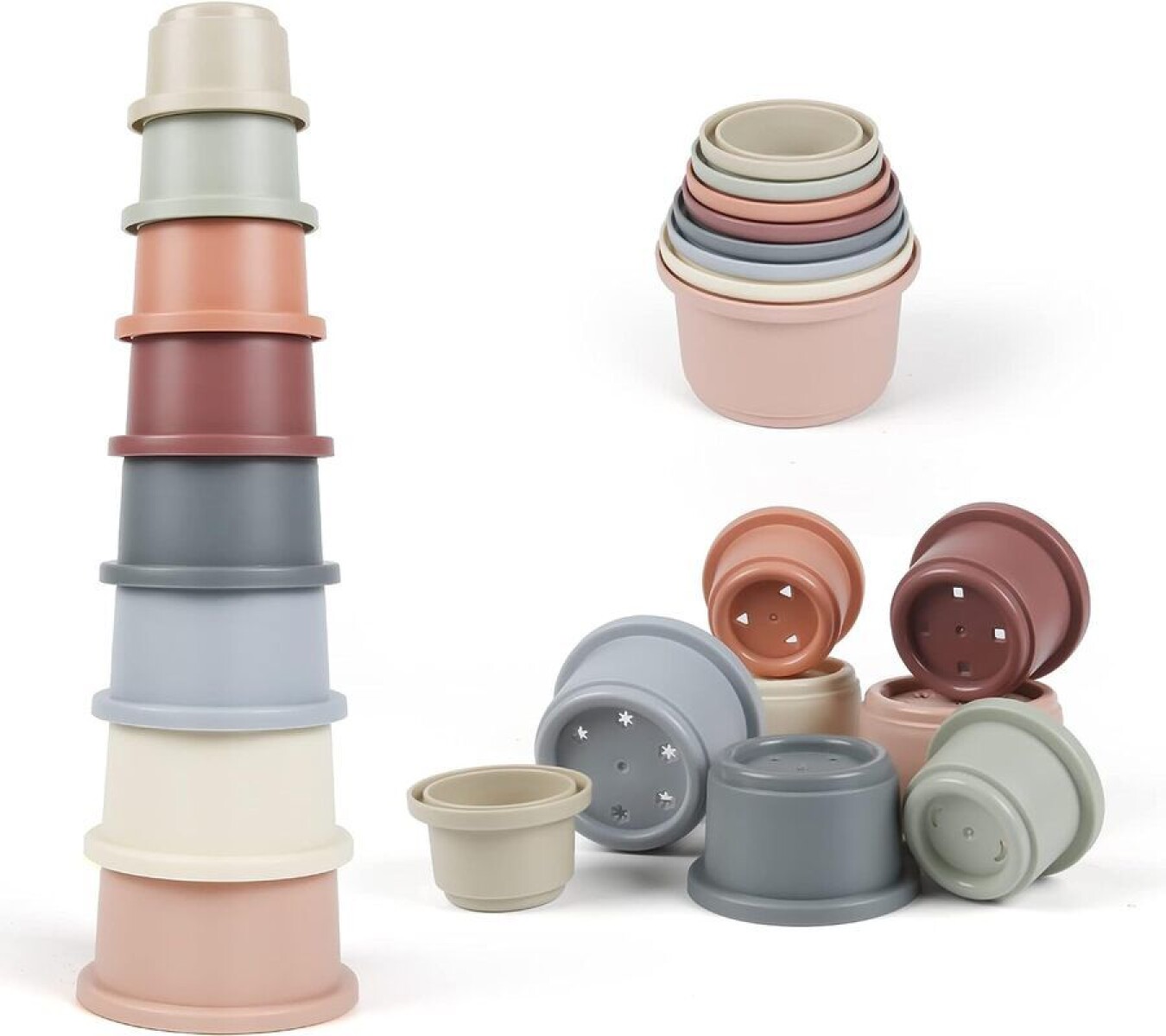 Juego Infantil Vasos Apilables Colores Pasteles 61765 