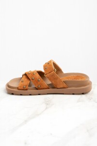 Sandalia Gamuza Apliques Mocha