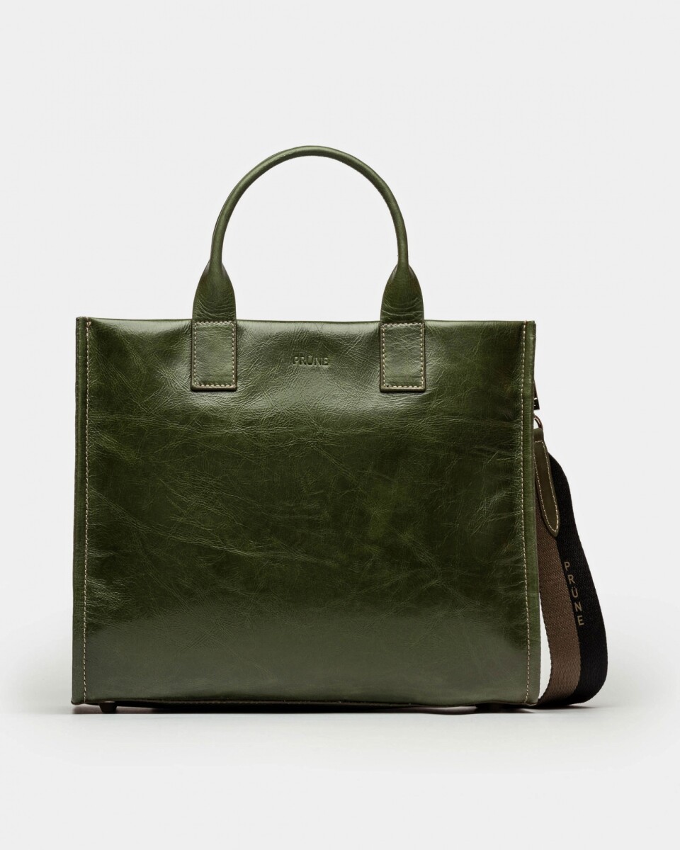 Cartera de Mano Capri En Cuero Liso - Verde 