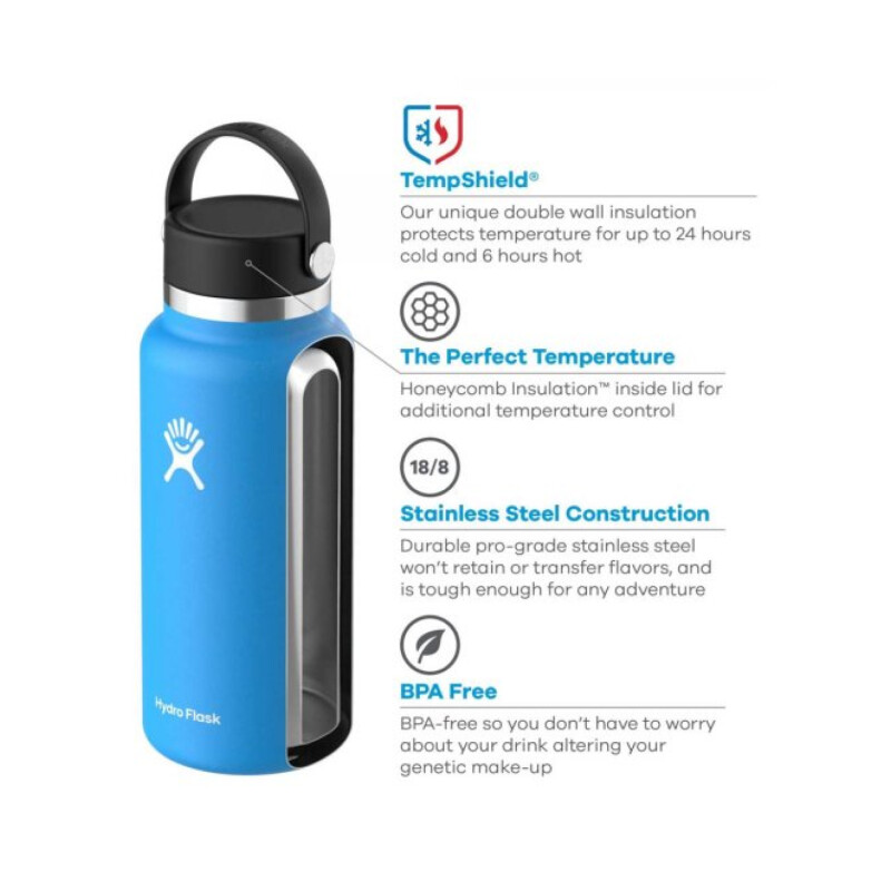 Botella Hydro Flask 40 OZ Wide Mouth - Celeste Botella Hydro Flask 40 OZ Wide Mouth - Celeste