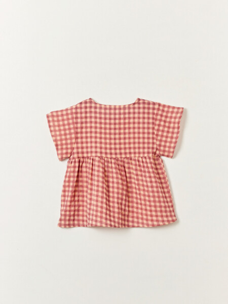 Camisa estampado cuadros Violeta
