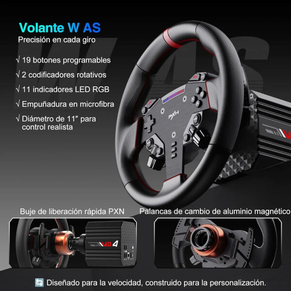 Volante Pxn Vd4 Bundle Volante + Pedalera + Soporte VOLANTE PXN VD4 BUNDLE VOLANTE + FRENO