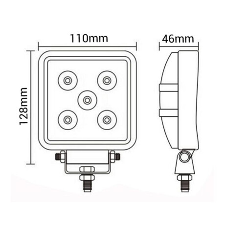 FARO LED - CUADRADO 11CM 5 LED MULTI VOLTAJE - FARO LED - CUADRADO 11CM 5 LED MULTI VOLTAJE -