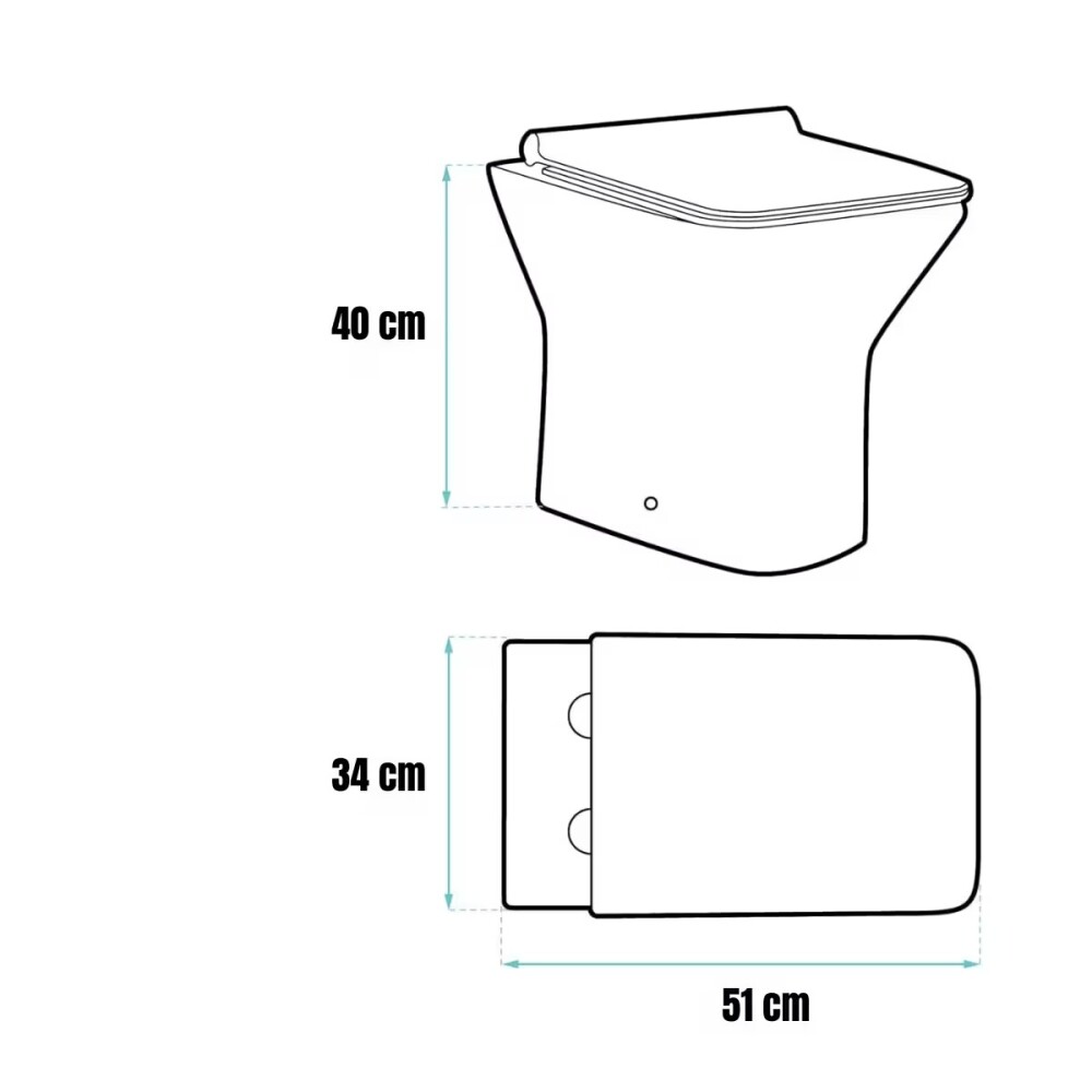 Inodoro corto Lenna Blanco 51X34X40cm Inodoro Corto Lenna Blanco 51x34x40cm