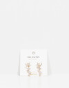 Aros Colgantes Cortos Strass Aros Colgantes Con Cubic - Dorado