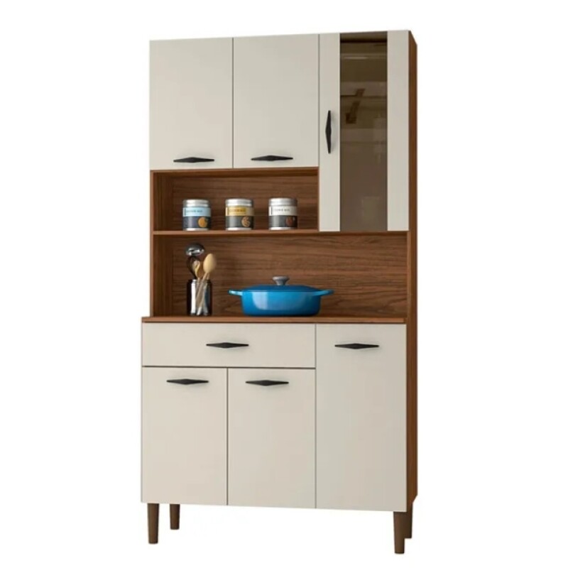 Kit Cocina Golden 6p Nogueira-off White 8907 Kit Cocina Golden 6p Nogueira-off White 8907