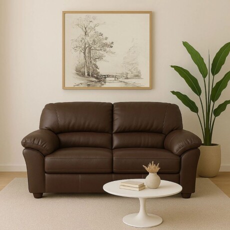 Sillon 2 cuerpos Cuero Natural Florencia Chocolate