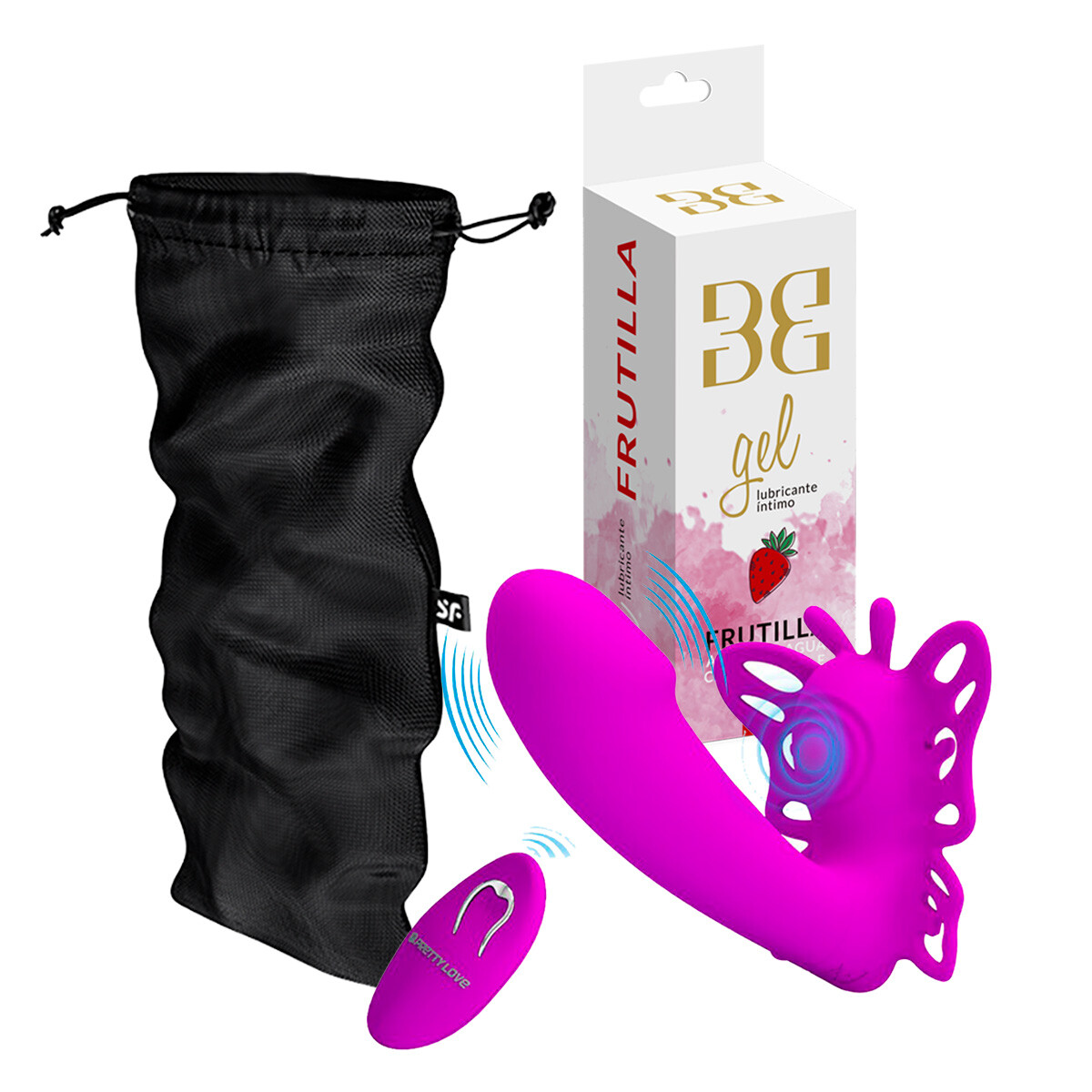 Kit Katherine Estimulador + Funda + Gel Frutilla 