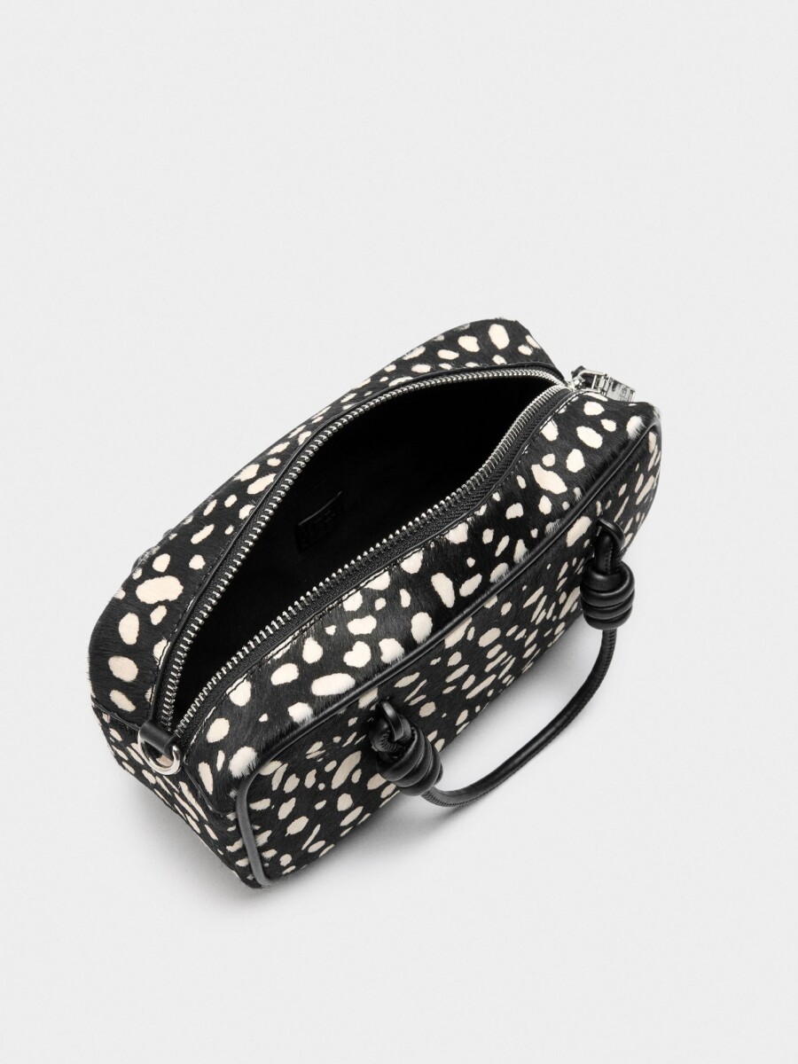 Bolso Tote De Piel Estampado Animal negro
