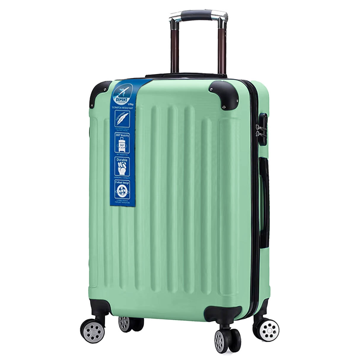 Valija Rígida 24'' Resistente Impermeable 4 Ruedas - Verde 