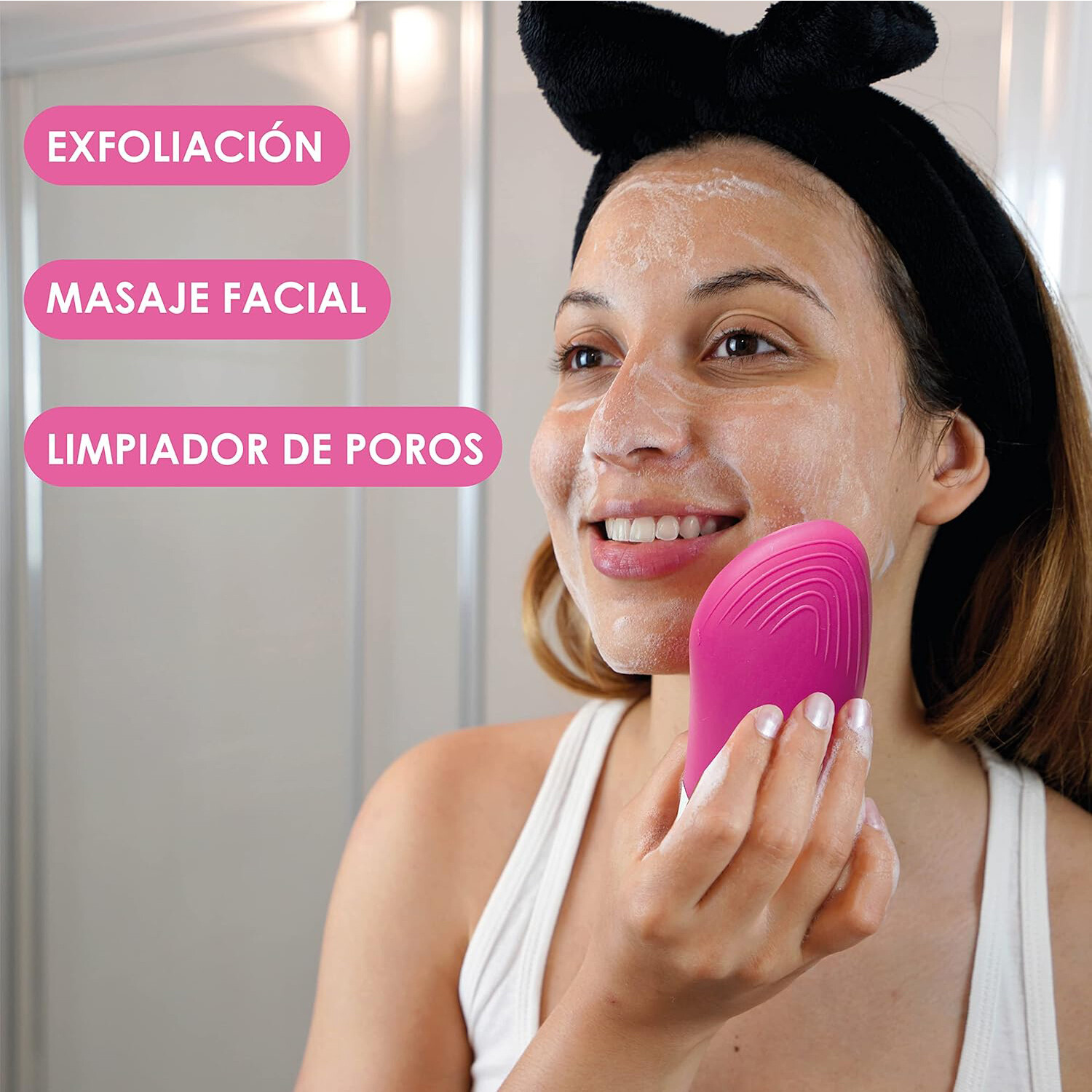 Cepillo Masajeador Limpiador Facial Contorno Ojos Silicona