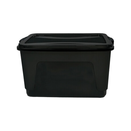 Caja Organizadora Plástica Con Tapa Apilable Uso General Negro
