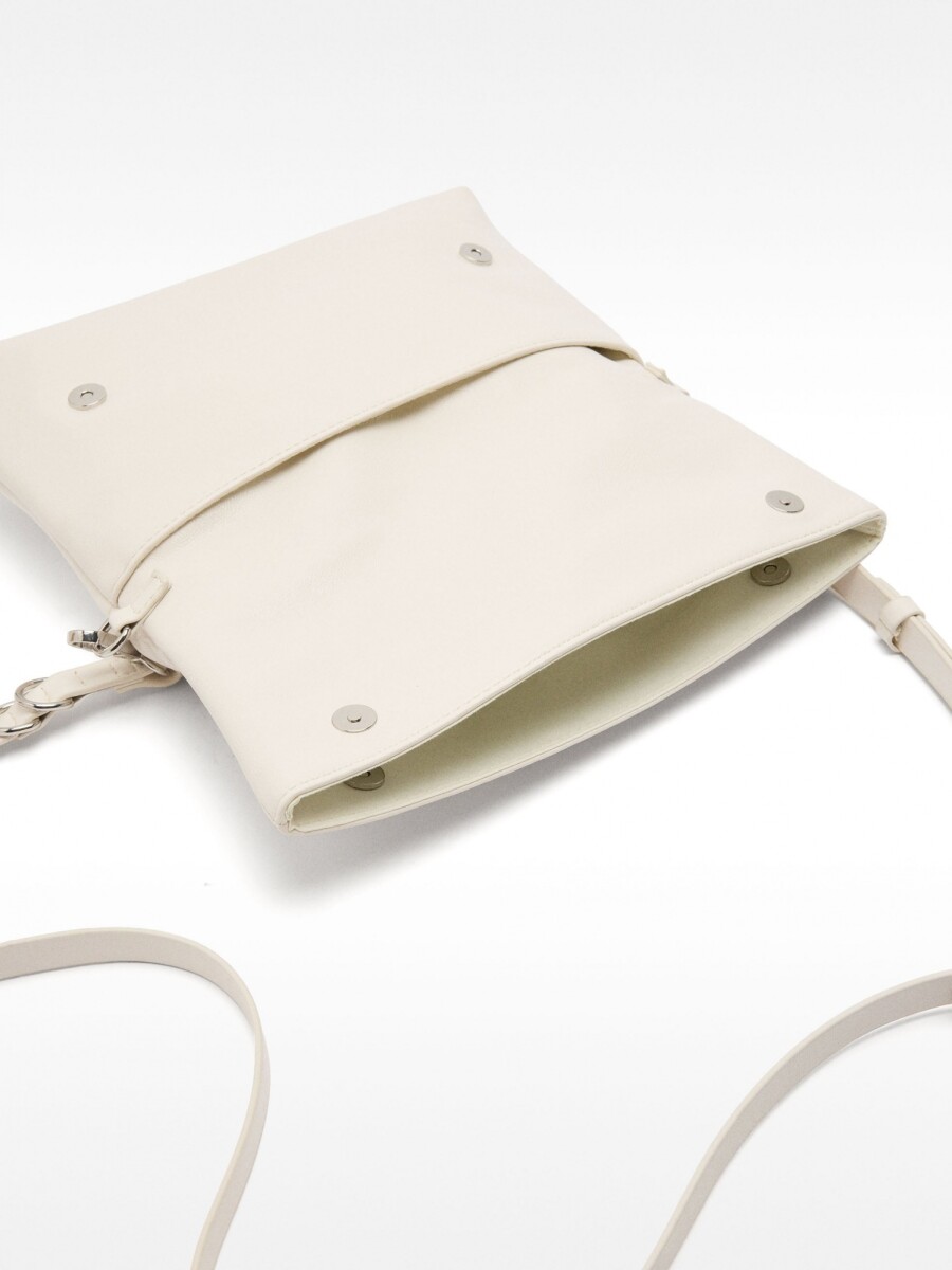 Bolso Bandolera Con Solapa Imantada blanco