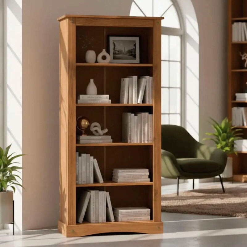 Estantería Biblioteca Lumax 5 Niveles 180x80x38 cm madera maciza Estantería Biblioteca Lumax 5 Niveles 180x80x38 cm madera maciza