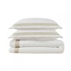 Acolchado Queen 290x250 Finezza 400 hilos - Pilar Blanco y Beige
