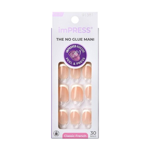 Uñas Postizas Impress Adhesivo Extra Classic French
