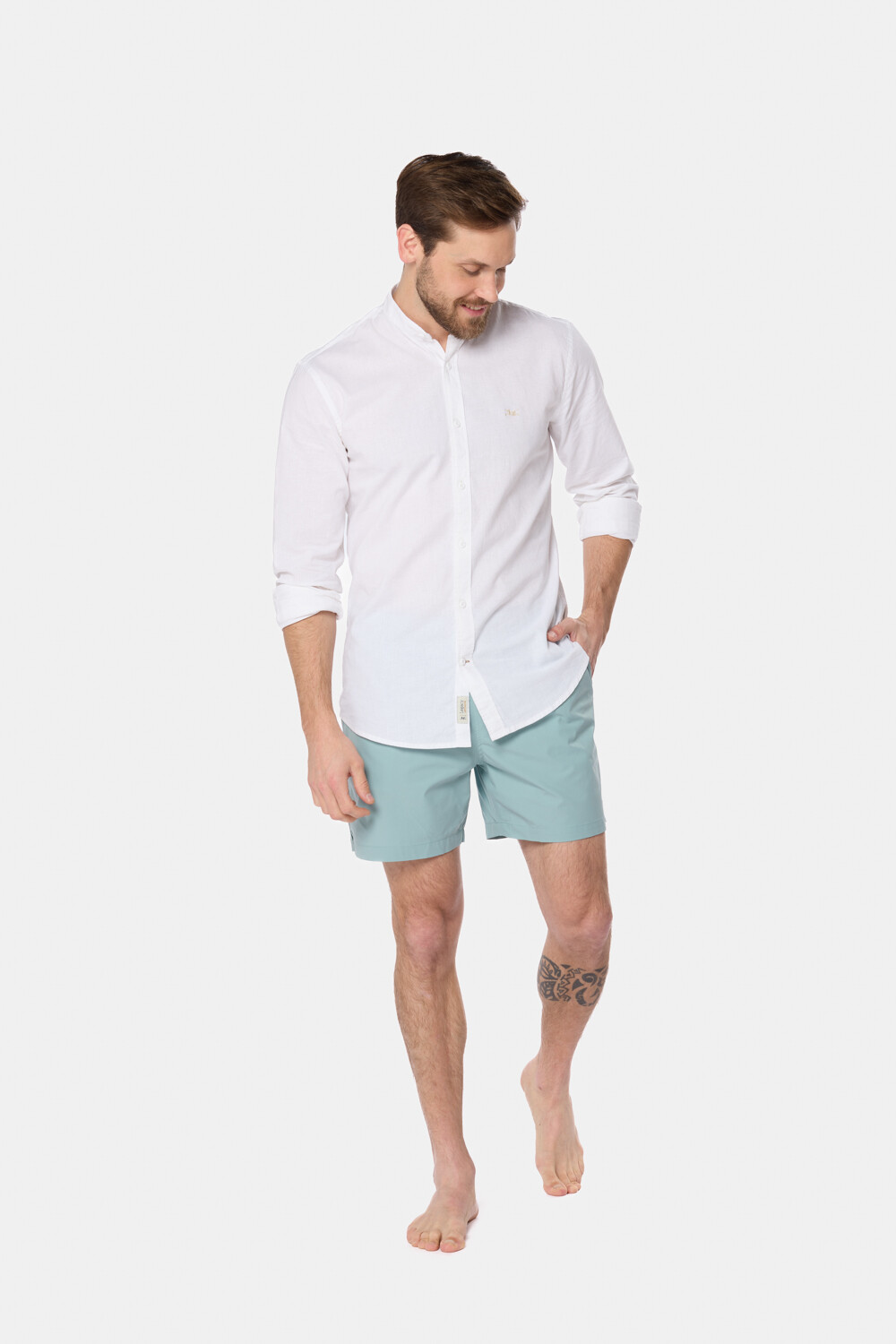 SHORT DE BAÑO LISO Denim