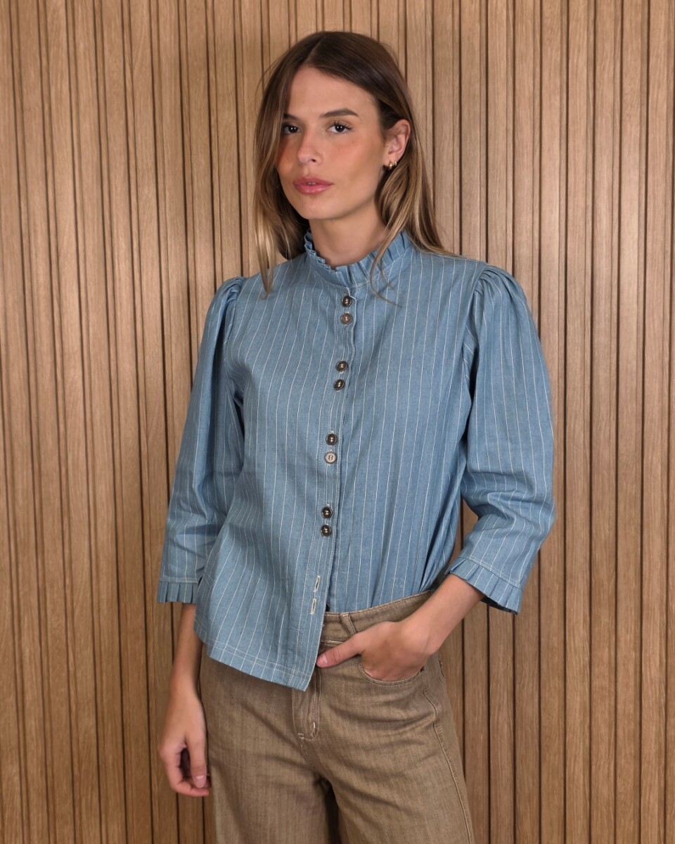 Camisa Carlita Volados - Denim Celeste Raya 1 