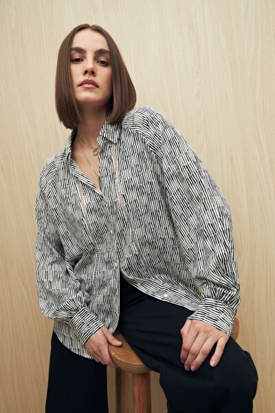 CAMISA ROWAN Negro/Blanco