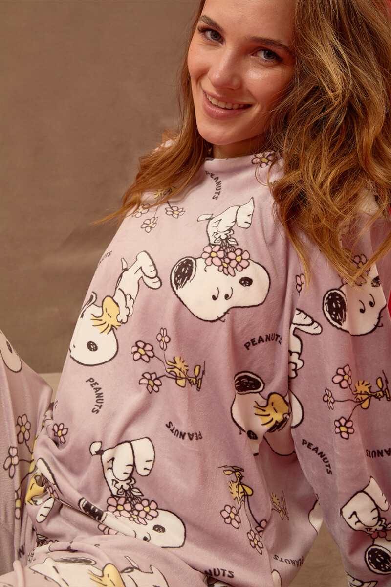 Snuggle snoopy velour Rosado
