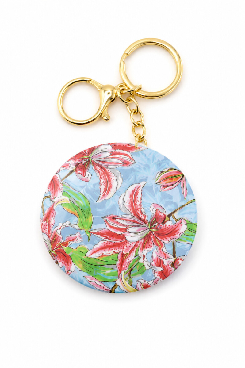 ESPEJO FLORAL CON LLAVERO - ESTAMPADO 1 
